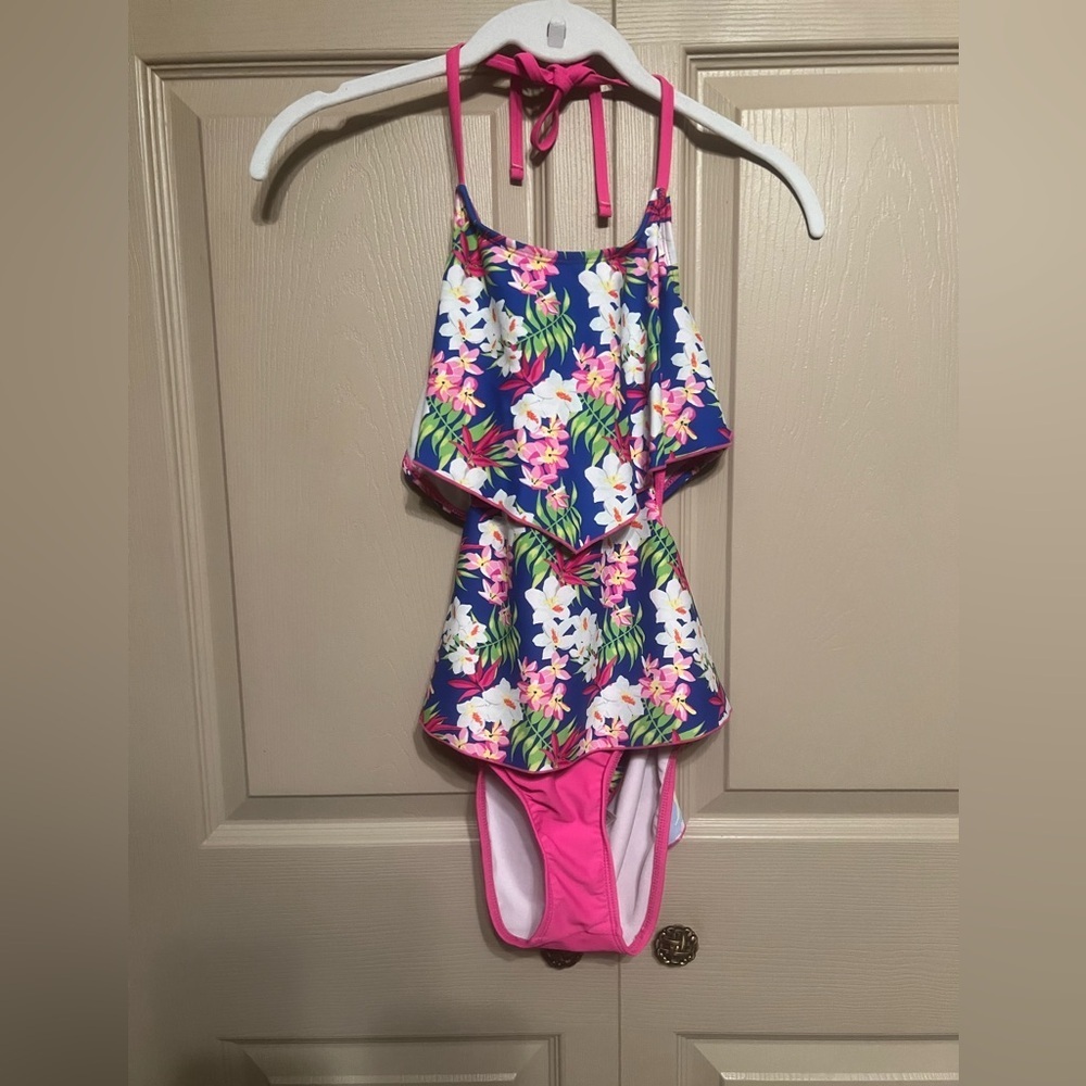 Tommy Bahama Floral One Piece - Pink and Blue